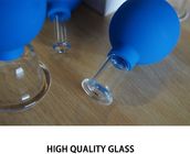 Las 4 PC azules que las tazas determinadas de ahuecamiento de la terapia del vacío de cristal encienden masaje tradicional chino de ahuecamiento de los equipos reducen líneas finas