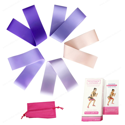 Color natural casero y paquete del OEM de las bandas elásticas de la yoga del látex de la longitud 600m m del ejercicio