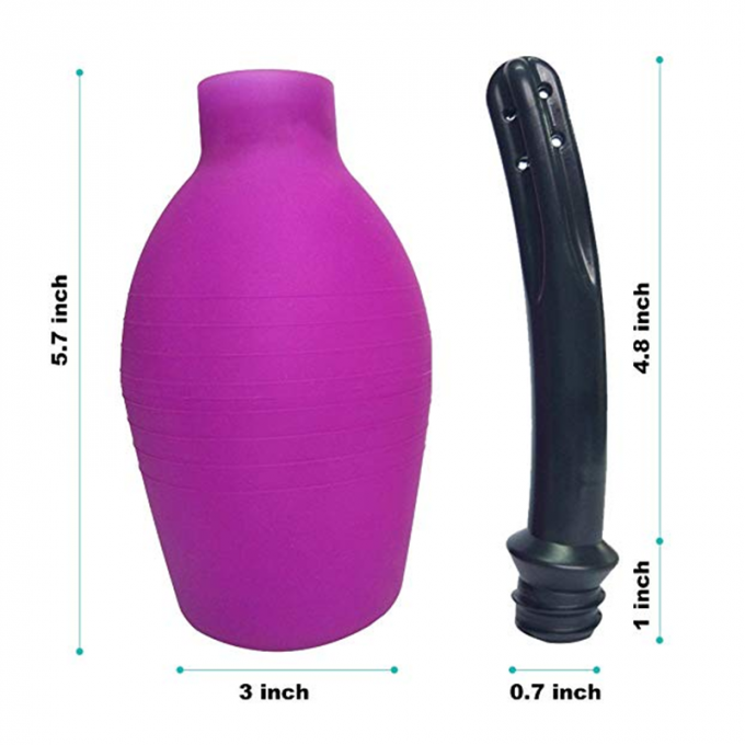 Bulbo rectal para los hombres - ducha anal del enema para las mujeres, el limpiador vaginal o anal reutilizable del clíster con la boca suave y lisa