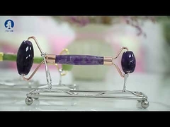 Rodillo de belleza facial Cuidado de la piel Masajeador de cuarzo rosa Rodillo de jade